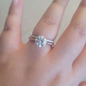 Rose Gold Wedding Band Diamond Ring Vintage Moissanite Ring - Etsy