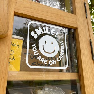 Smile! You Are on Camera Decal - Home Business Window Door Warning ...