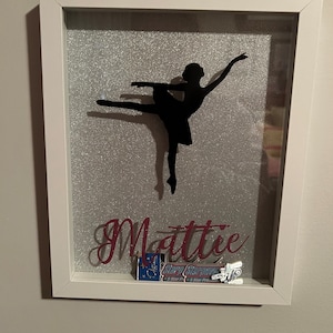 Personalized Dance Shadow Box Competition Pin Holder Display Case