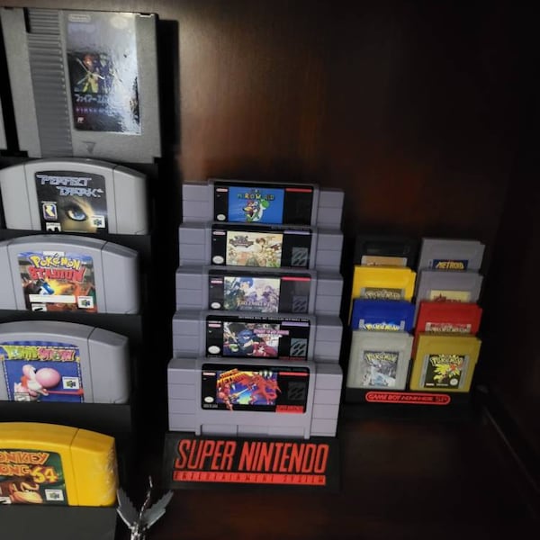 SNES Stacked Game Cartridge Display Stand - Etsy