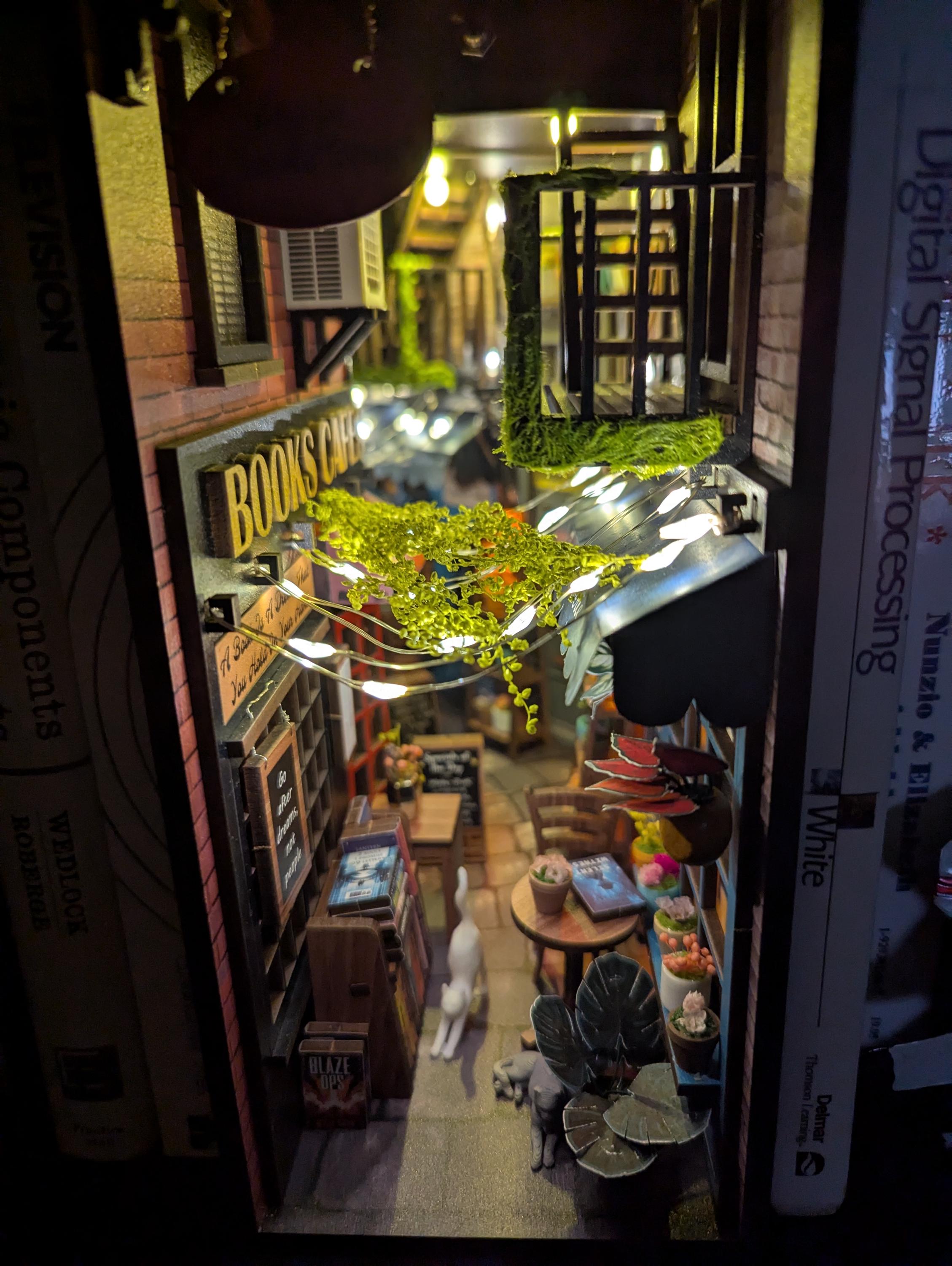 Dreamy MiniAlley Book Nook - Cozy Magical Reading - Booknook DIY kit Assembled