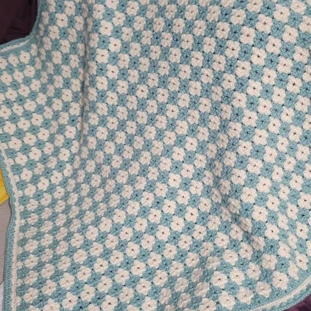A customer's finished Colorful Granny Stitch Blanket Crochet Pattern