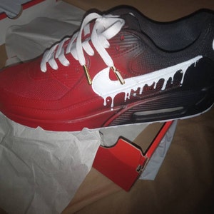 Custom Airmax Red Design With White Drip -  Israel