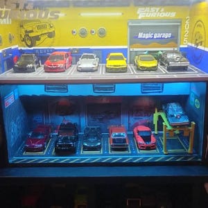 Diorama Garage Scene for 1/64 Model Cars Print Ready Design File