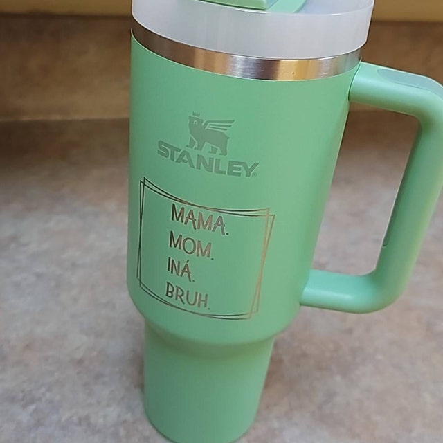 Ma Mama Mom Bruh,pink Stanley Engraved Tumbler,40 0z Stanley