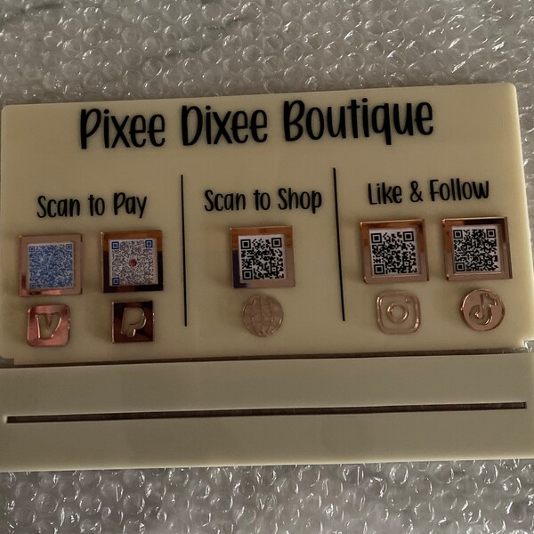 Custom 5 QR Code Business Sign: Social Media & Payment - Etsy