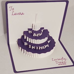 Biglietto di buon compleanno per ragazza bambini moglie maro torta di compleanno 3d biglietti di auguri Pop-Up cartoline regali con busta compleanno  15