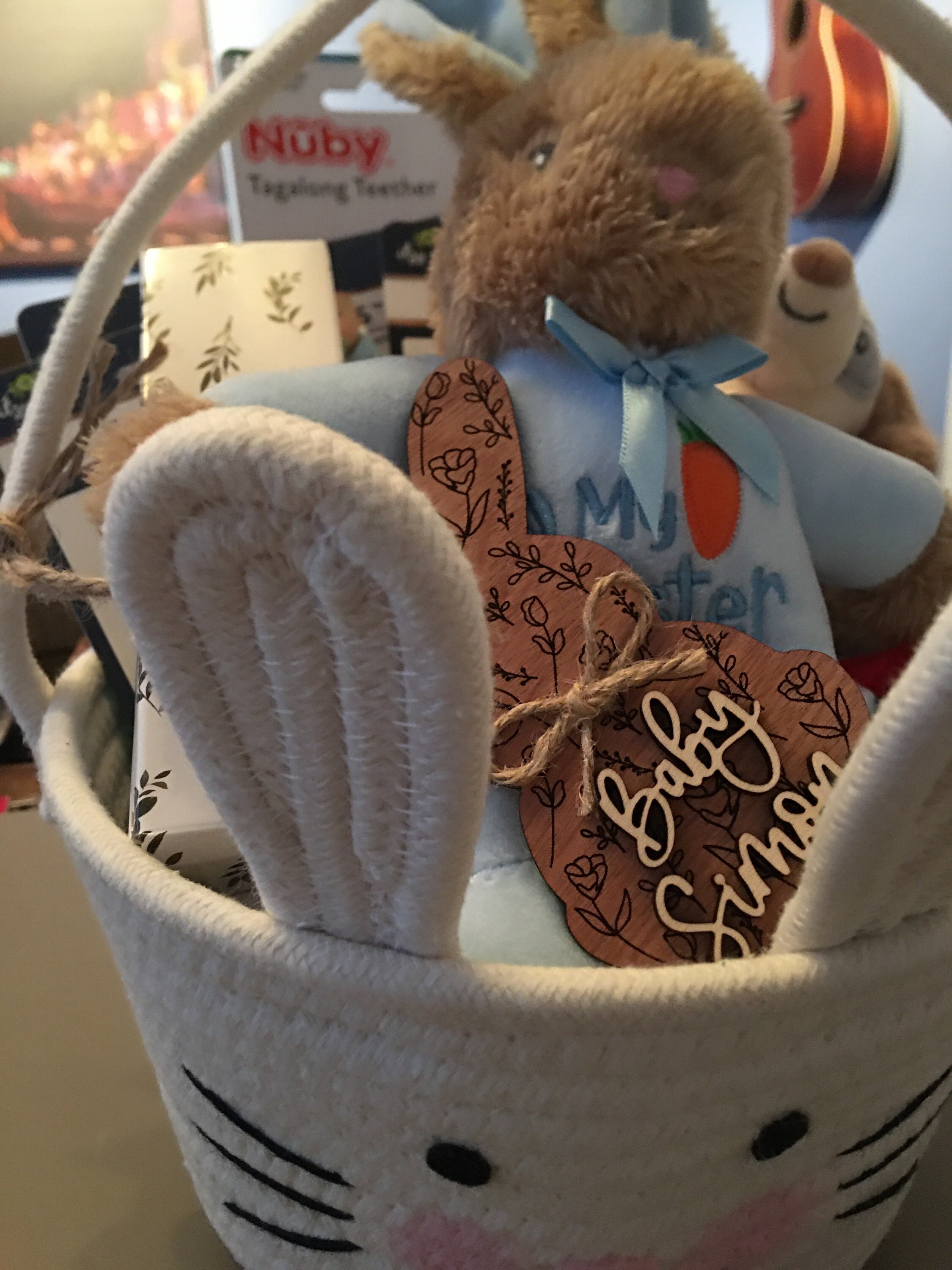 Easter basket tag, personalized name tag, dinosaur decor, Dino easter tag, easter bunny, kids easter decor, Easter egg, easter tier tray