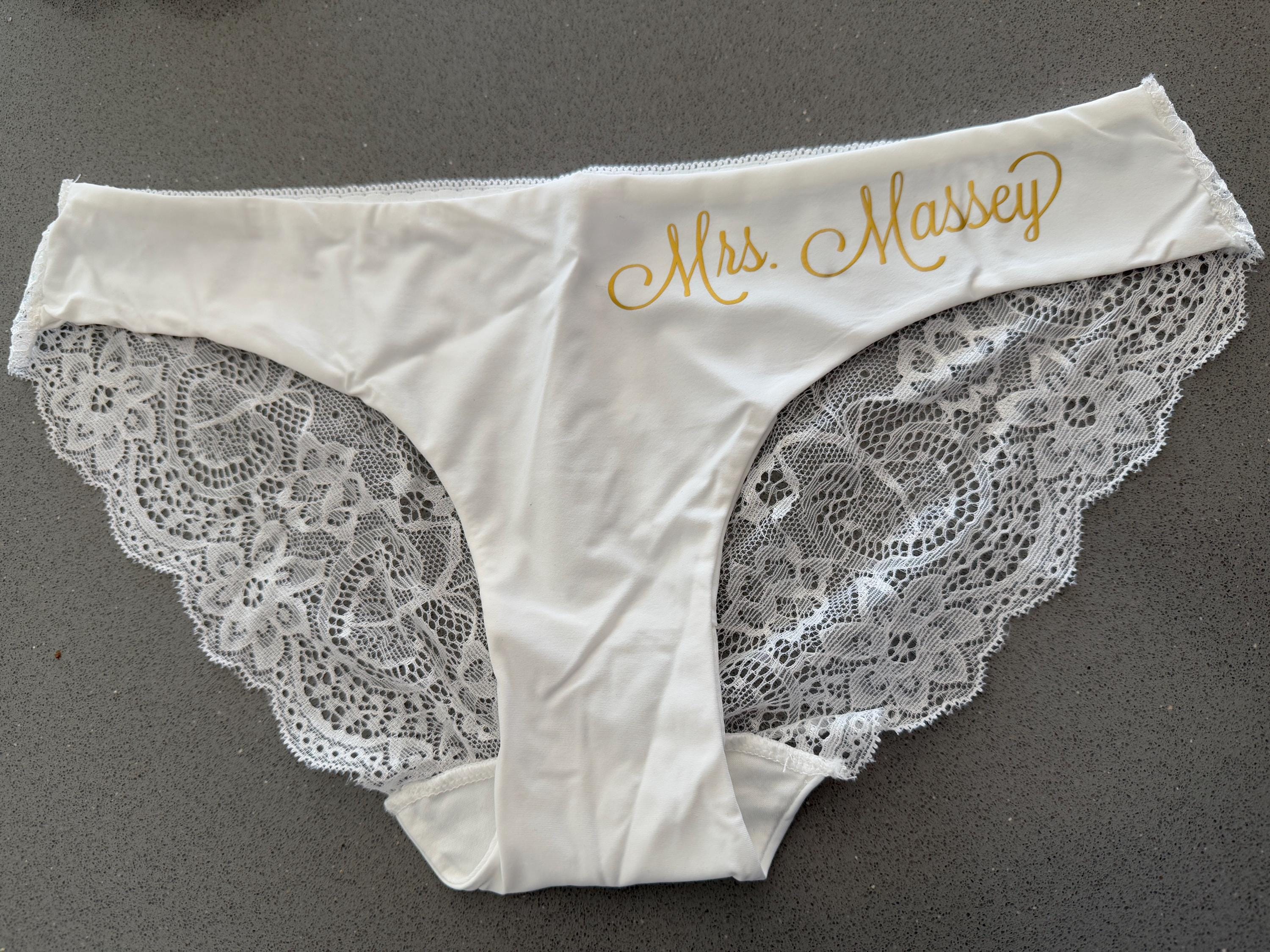 Personalized gift for her Bride Panties Lace Wedding Underwear Bridal Shower Gift Bachelorette Personalized Honeymoon Christmas Gift