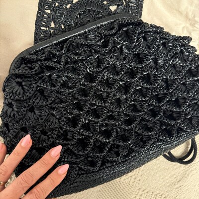 Rafia Crochet Clutch – Handmade Stylish & Versatile Bag main image 1