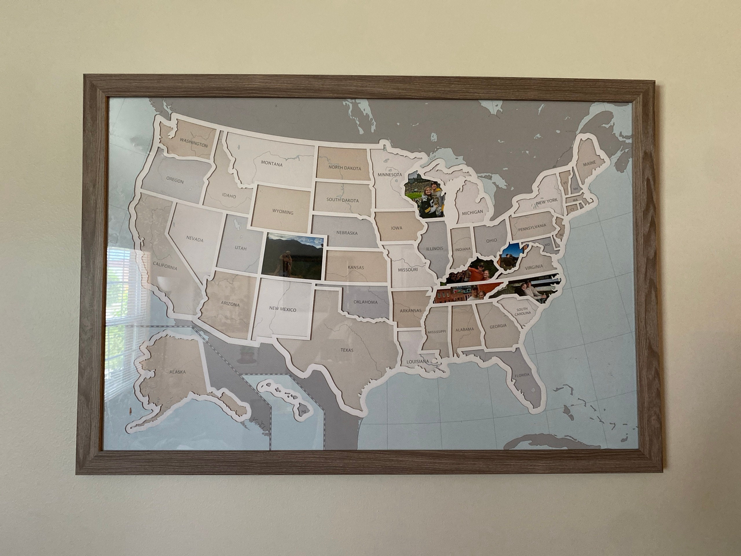 USA Photo Map - 50 States Travel Map Gift
