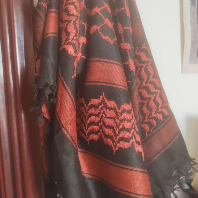 Bufanda Palestina Keffiyeh De Algodón - Tamaño 1.2x1.2 M, Con Borlas - Unisex, Para Cabeza, Cuello O Como Pañuelo