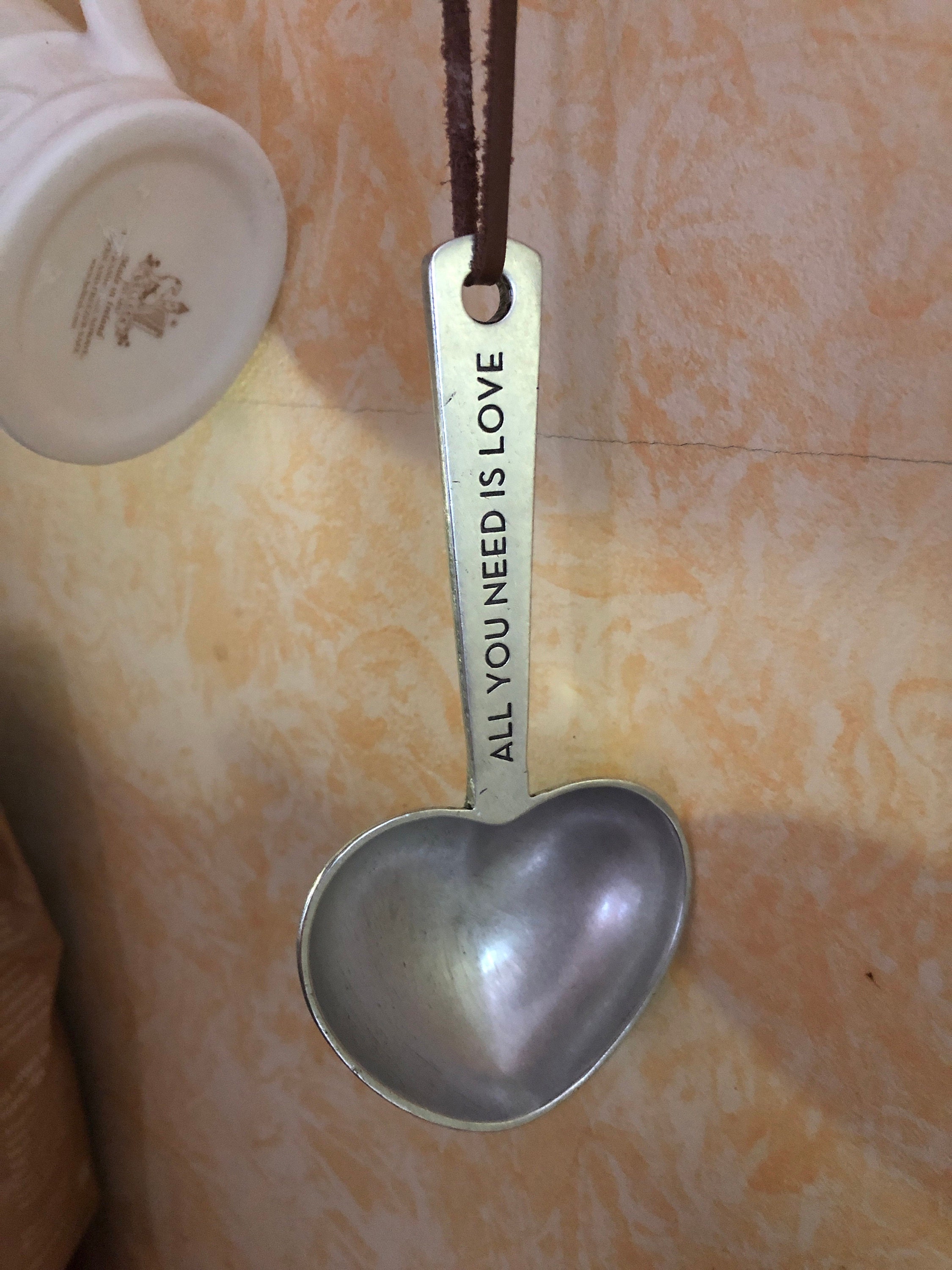 ❤️Buy 2 FREE SHIPPING❤️|beehive 2 tablespoon heart coffee scoop, handmade pewter coffee scoop