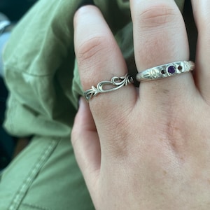 Stars Silver Wrap Ring / Little Two Star Silver Ring / Celestial Ring ...