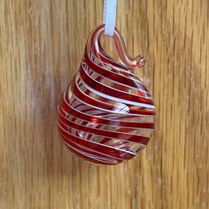 Miniature Red Swirl Blown Glass Ornament - Etsy