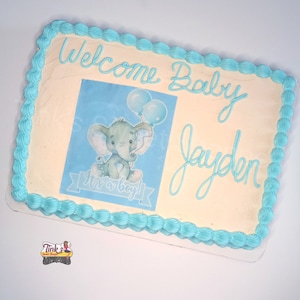 Blue Elephant Its a Boy Baby Shower Cake Topper or Centerpiece, Boy  Elephant Baby Shower, 8x8 In, Digital Printable, Blue Balloons. 
