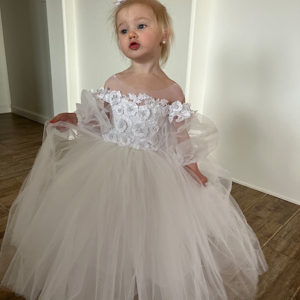 Lace Strap Handmade Flower Pixie Tutu Dresses, Afford Flower Girl Dresses,  FG041 main image 1