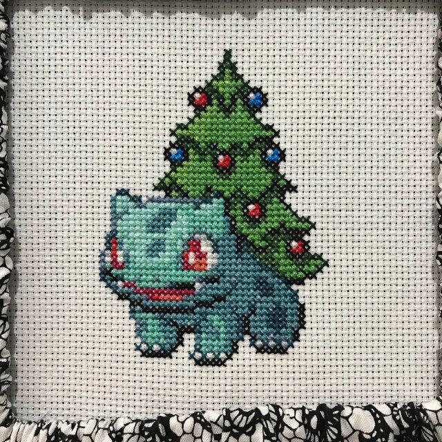 Pokemon Cross Stitch Cactus Bulbasaur #1 - funny kids embroidery