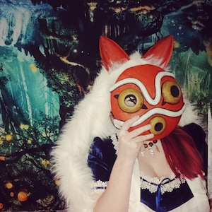 もののけ姫のコスプレセット、マスク、耳、ナイフ、3Dプリント
