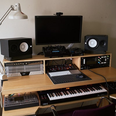 60 Maple Top Studio Desk W/ Open-sided Keyboard Tray - Etsy