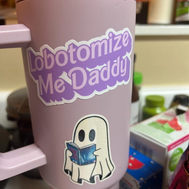 3Pcs Lobotomize Me Daddy Stickers - Dark Humor Meme Decals For Laptop, Water Bottles & More