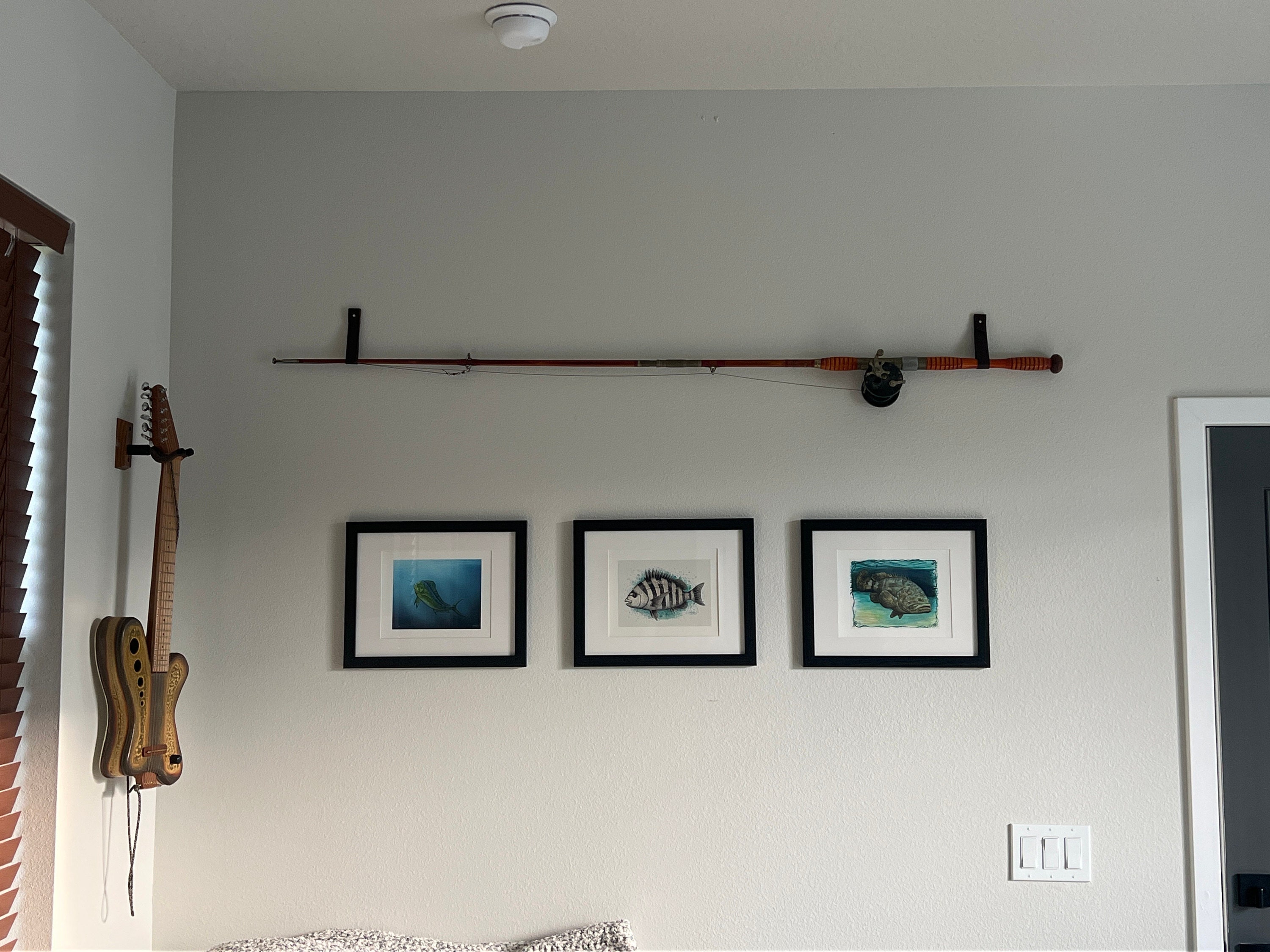 Leather Fishing Rod Holder, Rack, Pole Organizer, Fishing Decor, Fishing Pole Wall Mount, Tackle Storage, Rod Hanger, Wall Hanging Strap