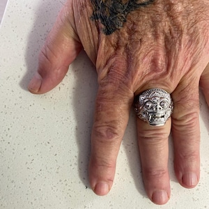 BySilverStone Sterling Silver Barong God Of Good Men's Ring - Balinese Mythology Gothic Style