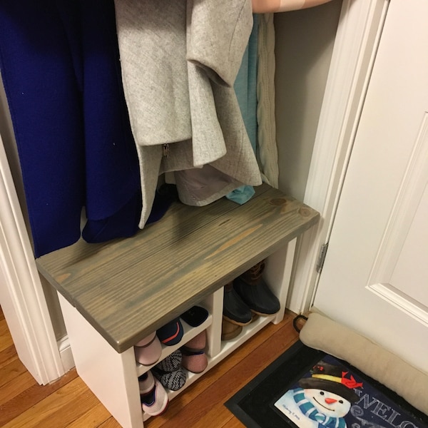 White Bottom Entryway Rustic Shoe\boot Rack and Bench - Etsy