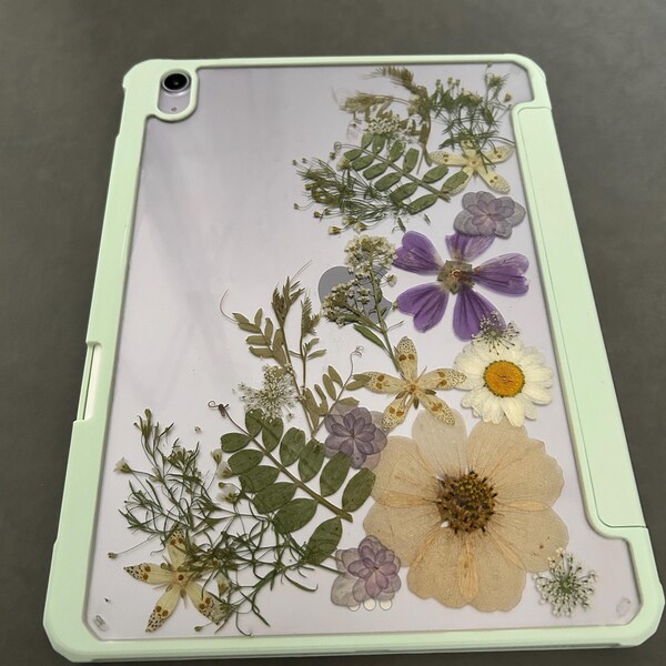 Pressed Dried White Flower Case With Pen Slot for iPad Pro 11in 13in ...