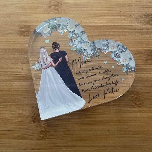 Herz-Acrylschild Als Geschenk Für Brautmutter - Dankeschön Von Der Tochter Zur Hochzeit