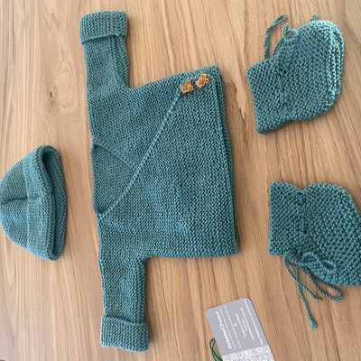 Tenue Bébé Fille En Lin - Taille 9 Mois - Made In France - Occasion Très Bon État