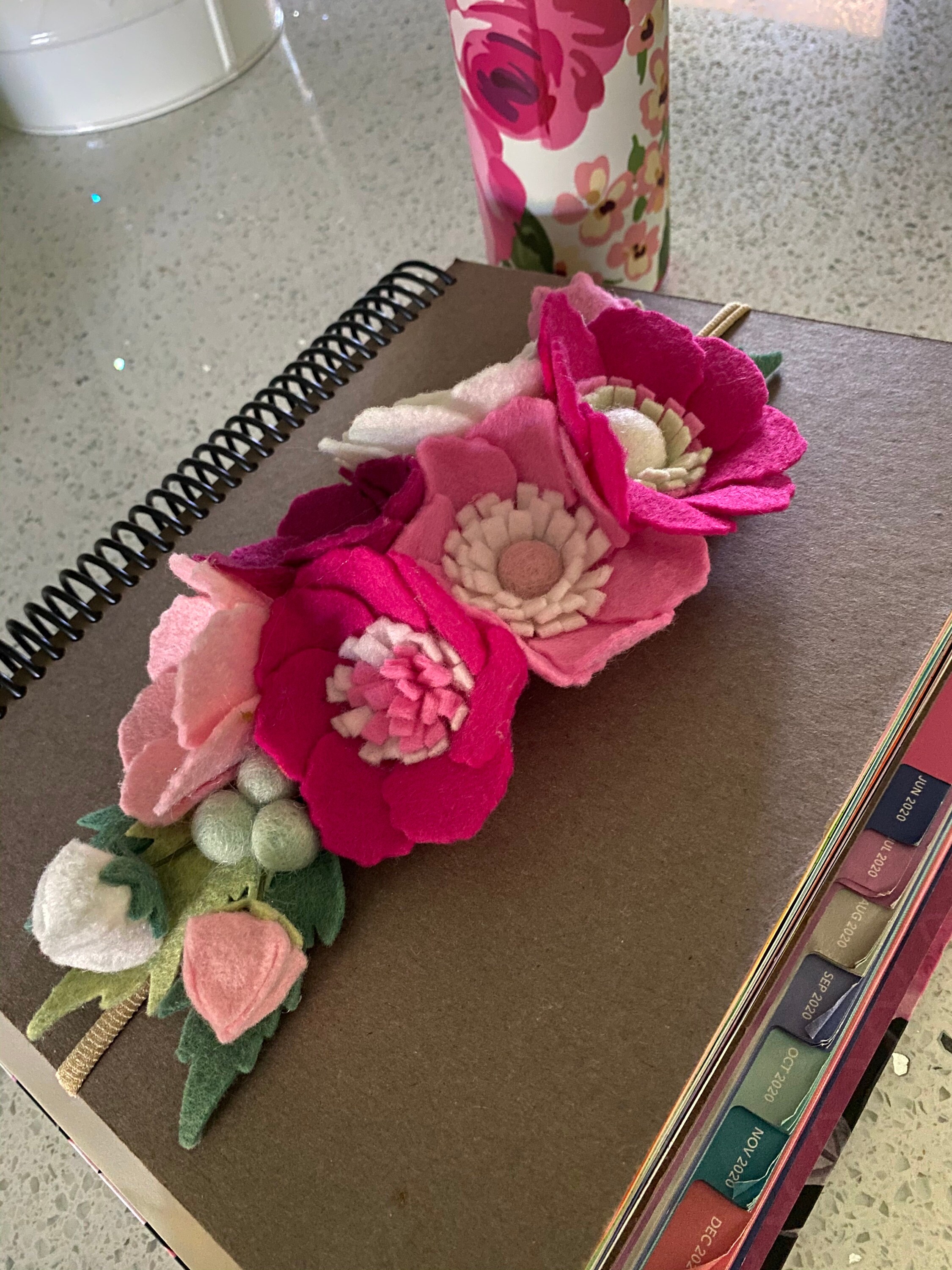 Floral Felt Bookmark Band Felt Flowers Flower Crown Felt Etsy