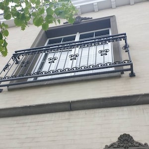Vintage Wrought Iron French Balcony Railing Unit Balustrades Handmade