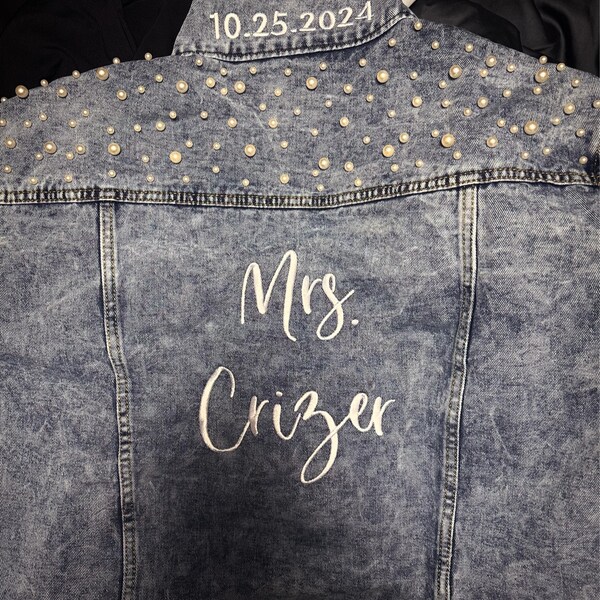Embroidered Bride Denim Jacket, Bride Jean Jacket, Future Mrs Jacket ...