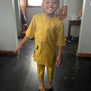 African Men's Clothing Mustard Yellow Tailored Suit - Etsy