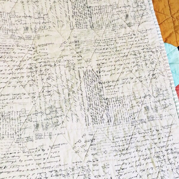 Modern Background Paper Fabric Script Cotton Fabric by Zen Chic for ...