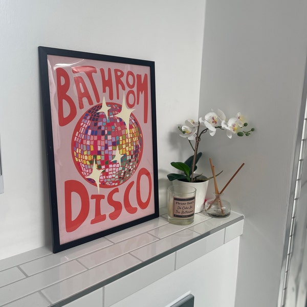 Bathroom Disco Print | Colourful Home Décor | Rainbow Toilet | Kitchen ...
