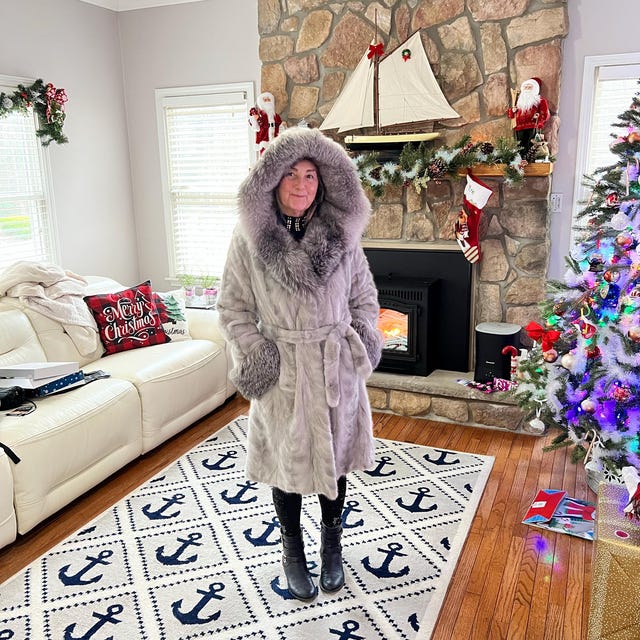 Gray Mink Fur Coat With Silver Fox Hood - Etsy