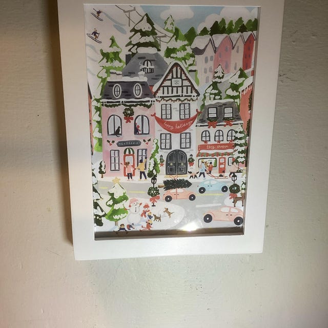 Christmas Village Print: Seasonal Holiday Scene (archival Matte