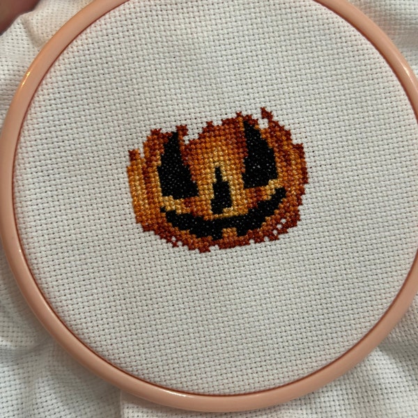 Pumpkin Coffee Cup Halloween Cross Stitch Pattern Spooky Cross Stitch ...