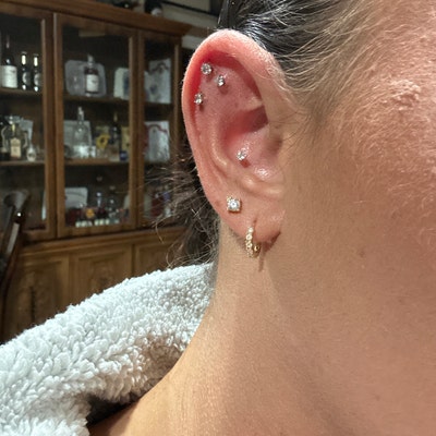 16g chirurgisch staal intern schroefdraad Micro CZ Gem Top Tragus/Helix