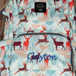 PERSONALIZED Large Diaper Bag Knapsack Cow Print Custom Monogram /name Embroidered Backpack