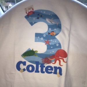 Ocean Theme Birthday Shirt Any Age Ocean Life Beach Theme Etsy 日本