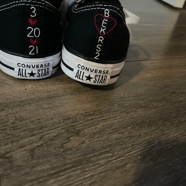 Free Embroidery Text On Converse PNG JPG