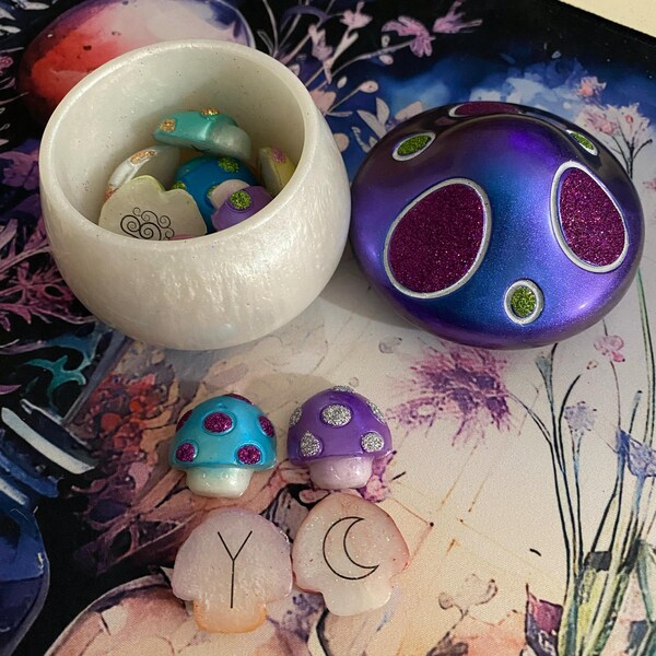 Italian Janarric Sacred Sea Witch Runes by KJ, Hand Painted Sealed ...