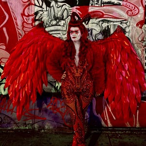Red wings, Demon wings, Devil costume, Fallen angel, Lucifer wings ...