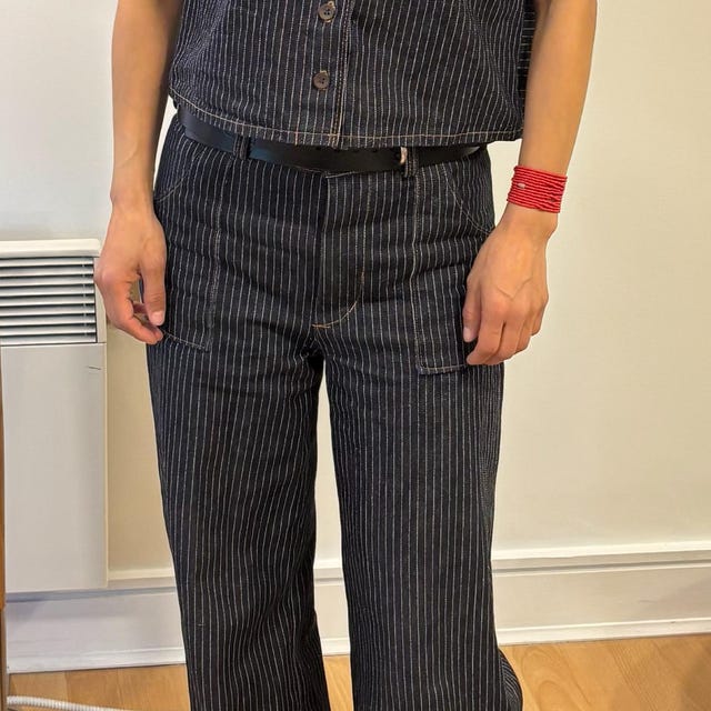 11.5oz - Indigo Black Pinstripe Selvedge Denim Fabric - 30