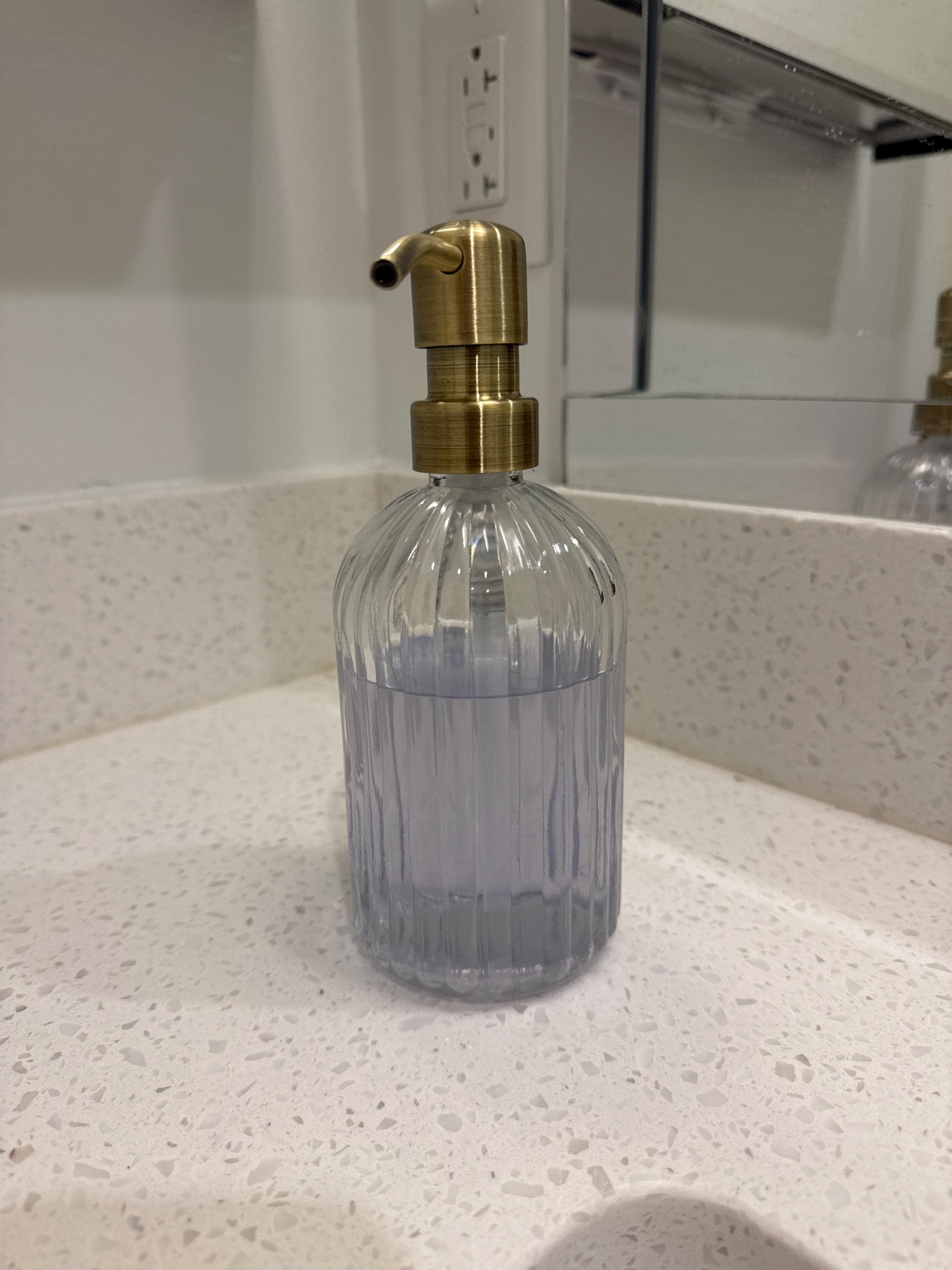 Vintage 14 oz. Glass Liquid Soap Dispenser Bottle | Refillable | Hand Soap or Dish Soap | 304 Stainless Steel Metal Pump | Gift | Apothecary