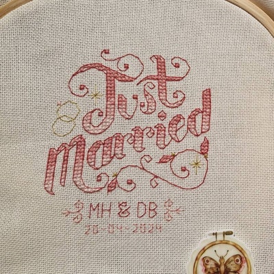 Just Married Customisable Wedding Cross Stitch Pattern digital Format ...