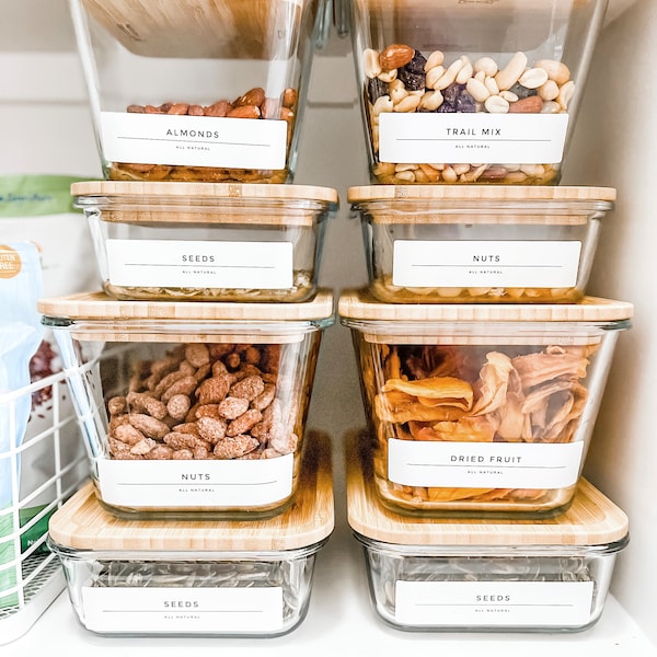 Sleek-modern Fruit, Nut, and Pantry Labels • Water and Oil Resistant ...